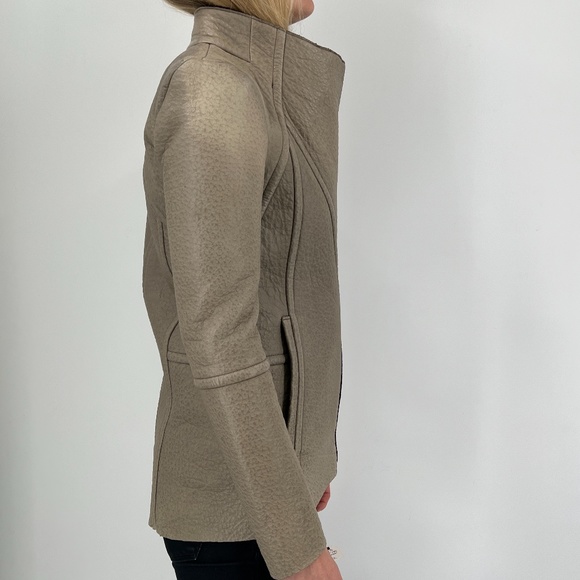 TASHA TARNO Textured Real Leather jacket - Picture 3 of 9